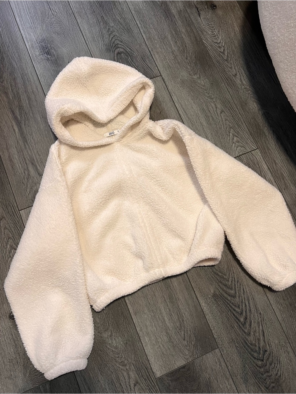 AVO-Cozy Cream Sherpa Hoodie Sweater